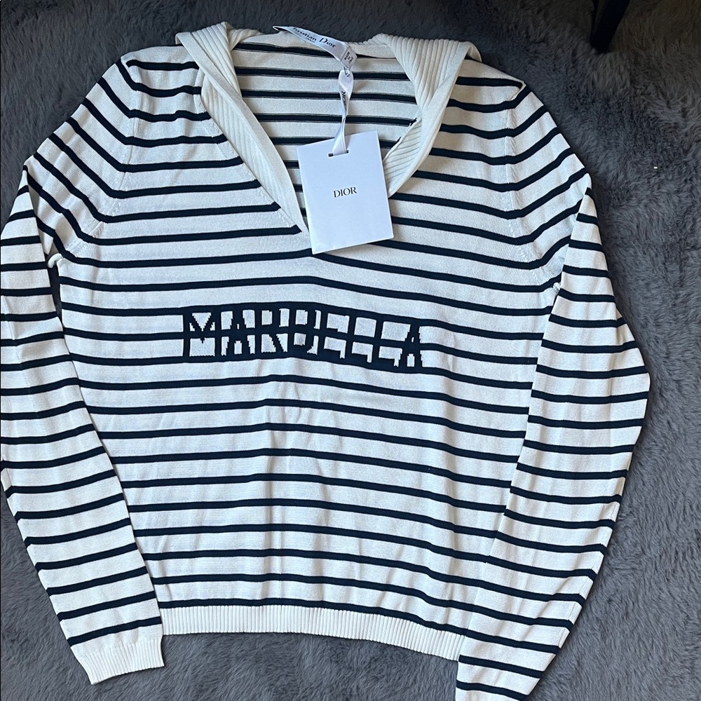Dior women Striped Hooded Sweater size 36